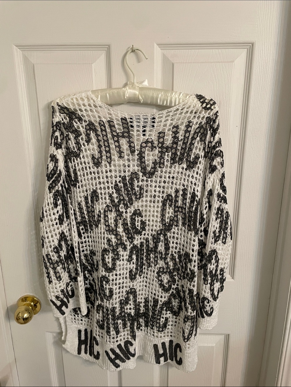 🩴✨ FRANK LYMAN Open Knit Graphic Sweater Size M - Picture 5 of 7
